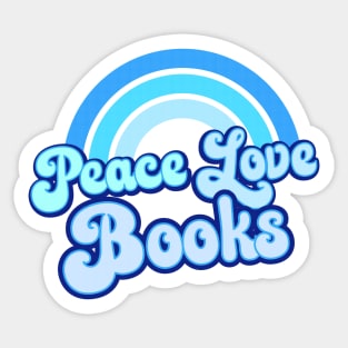 PEACE LOVE BOOKS - Blue Retro Rainbow Sticker